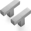 Ravinte 10 Pack 2 inch Length Square Cabinet Pulls Brushed Nickel Stainless Steel Kitchen Drawer Pulls Cupboard Handles Cabinet Handles (Single Hole)