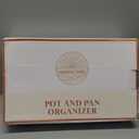 Pot and Pan Organizer for Under Cabinet – Bamboo Pot Lid Organizer for Cabinet with Magnetic Lock, Expandable 2-in-1, Adjustable Dividers, Non-Slip Base for Cutting Boards, Cookie Sheets, Bakeware