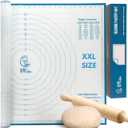 XXL Silicone Pastry Mat  Non-Slip, Easy-Clean Rolling Mat for Dough, Cookies, Pie, Bread, Pizza & Fondant  Extra Large 23.5 x 31.5 Baking Mats Board with Printed Measurements & Conversion Chart