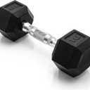 CAP Barbell 10 LB Coated Hex Dumbbell Weight, New Edition (Chrome Handle)