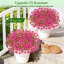Elyum Artificial Flowers for Outdoors, 18 Bundles Artificial Plants & Flowers Outdoor, UV Resistant Faux Flowers Outdoor Fake Flowers for Outside Porch Window Box Decoration(Rose Red)