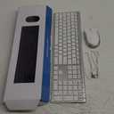 Wireless Keyboard and Mouse Combo, Rechargeable, Ergonomic, Full-Size with Number Pad, 2.4GHz USB Aluminum for Windows, Laptop, PC, Desktop -White Silver