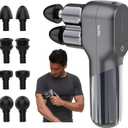 Massage Gun, Deep Tissue Percussion Mini Massage Gun with Double-Head, Portable Handheld Massager for Athletes, Ideal for Relaxation and Relieving of Soreness and Stiffness