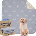 2 x PJYuCien 2 Pack Non-Slip 36"x36" Pet Playpen Mat with 3-Layer Comfort, Reusable and Washable Training Crate Pad, Travel Mat and Sofa Protector for Puppies, Dogs, Cats, Rabbits, and Small Animals, Gray