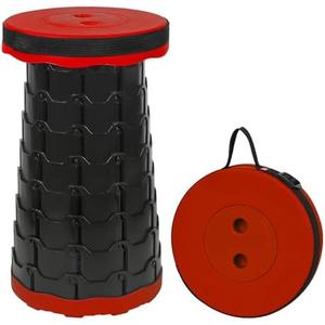 NEUEFAMI Camping Stool Portable Collapsible Stool Retractable Stool Outdoor Capacity 400lb Lightweight for Fishing Hiking Trips BBQ Red NEUEFAMI Camping Stool Portable Collapsible Stool Retractable Stool Outdoor Capacity 400lb Lightweight for Fishing Hiking Trips BBQ Red