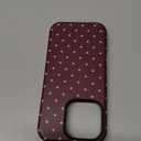 for iPhone 16 Pro Case for Women Girl Men Boy, Compatible with MagSafe, Shockproof Soft Silicone & Hard PC Shell Protective Case for iPhone 16 Pro - Mocha Cherry Polka Star