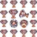 DEELF 12 Packs Kitchen Cabinet Knobs, 30 mm Crystal Cabinet Knobs, Diamond Dresser Handle Drawer Pulls, Dresser Knobs for Cabinets and Drawers, Rose Gold Base