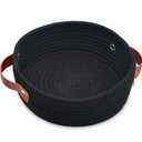 ABenkle Small Storage Basket, Mini Cotton Rope Storage Bin, Cute Tiny Shelf Baskets, Boho Decorative Toy Organizer for Nursery, Spa, Empty Gift Basket - XS, Black