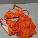 Milumia Women's 3 Piece Floral Swimsuits Halter Triangle Tie Side Thong Bikini Set with Cover Up Skirt Medium