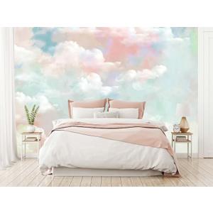 Wall Mural - 3D Wallpaper Decoration, Pink Clouds, 103" x 69" (Not Self-Adhesive)