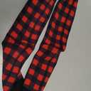 zhedongsj Checkered Christmas Black Red Plaid Novelty Crew Athletic Sport Socks Funny Crazy Casual Cool Dress Socks Gifts For Women Men