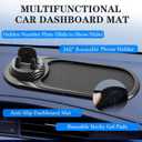 2 x 3-in-1 Multifunctional Car Anti-Slip Mat, 360 Rotating Phone Holder with Hidden Parking Number Plate, PVC Dashboard Mat, Fit for Cars, Trucks, SUVs