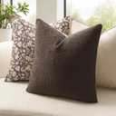 Topfinel 20x20 Inches Boucle Decorative Pillow Covers in Gold Brown with Linen Cotton Back Solid Pillowcase Soft Textured Modern Cushions for Warm Farmhouse & Autumn Home Styling, 4-Pack