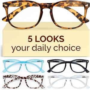 CCVOO Stylish Reading Glasses for Women +2.25, Eyeglasses, Blue Light Readers for Women, Computer Eye Glasses, Cheaters 5 Pack