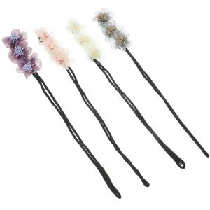 4Pcs Flower Hair Bun Maker Set Easy Lazy Hair Curler Donut Bun Shaper for Women