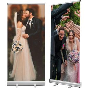 4U Media&Displays Heavy-Duty Retractable Banner Stand 33.5"x80" with Padded Canvas Bag and Box (Stand ONLY) for Trade Show and Indoor Event Display