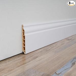 Art3d Wall Baseboard Molding Trim 8-Pack of 56 x 3.2 in., High Impact Polystyrene Skirting Board - Installed with Glue - White Art3d Wall Baseboard Molding Trim 8-Pack of 56 x 3.2 in., High Impact Polystyrene Skirting Board - Installed with Glue - White