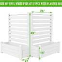 Vinyl Privacy Fence with Planter Box - 36"W X 45"H Decorative Outdoor Privacy Screen, No-Dig Freestanding Garden Fence for Patio, Backyard & Balcony, Weather-Resistant White Fence - 2 Panels