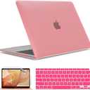 IBENZER Compatible with New MacBook Air 13 inch case 2022 2021 2020 M1 A2337 A2179 A1932, Hard Shell Case&Keyboard Cover&Screen Film for Mac Air 13 with Touch ID (20182022), Rose Gold, AT13MPK+2