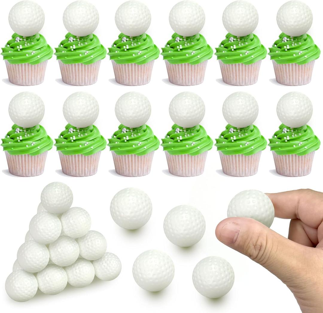 Golf Ball Cake Topper Decorations Mini Golf Ball CupCake Decorations for Golf Sport Birthday Supplies (Style 03)