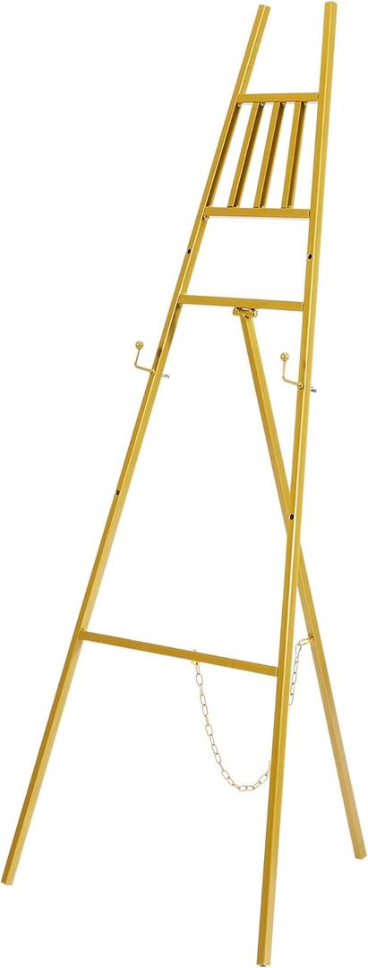 58" Gold Easel Stand for Sign - Adjustable Metal Easel Stand for Wedding Welcome Sign, Display, Painting & Events, Sturdy Sign Holder Stand for Posters & Art