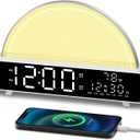 HAODINGMAI Sunrise Alarm Clock Wake Up Light with Sunrise Simulation White Noise Machine Touch Control Bedside Lamps Colors Atmosphere Lamp 30/60/90 Sleep Timer 13 Nature Sounds