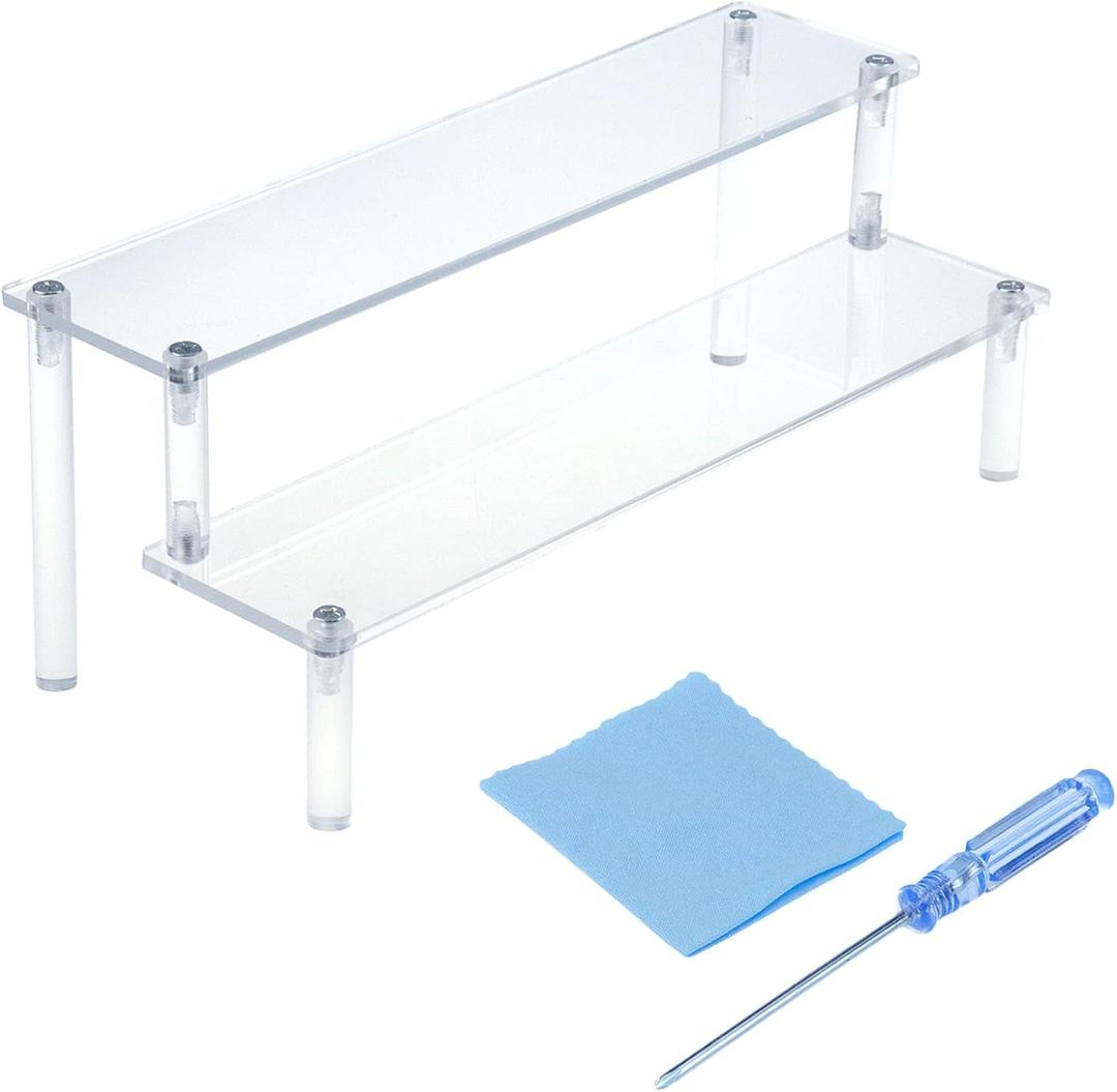 T Tulead 2 Tiers Acrylic Riser Rectangular Display Riser Stand Tabletop Clear Display Riser 3.9-inch Height Cupcake Riser Stand Perfume Display Riser T Tulead 2 Tiers Acrylic Riser Rectangular Display Riser Stand Tabletop Clear Display Riser 3.9-inch Height Cupcake Riser Stand Perfume Display Riser