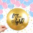 Syhood Jumbo Gender Reveal Balloon Pop Kit with 36 Inch Boy or Girl and 5 Inch Blue Pink Balloons Heart Shaped Confetti Tassels Stand for Baby Shower Party Supplies Decorations (Gold)