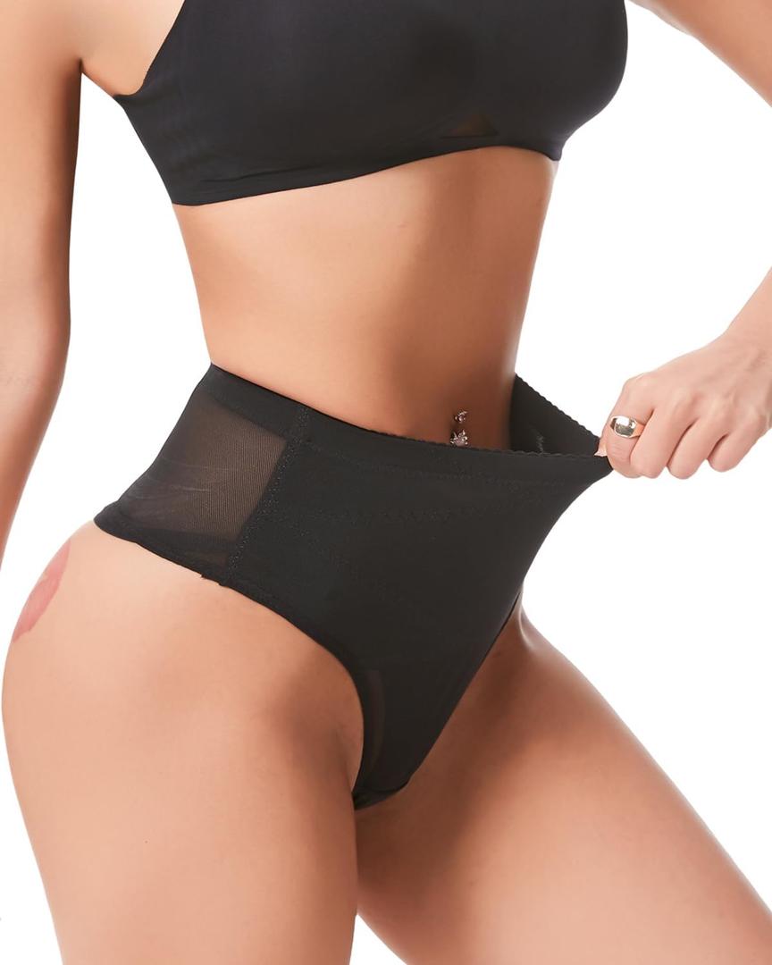 Tummy Control Thong Shapewear Underwear for Women Low Rise Seamless Body Shaper Girdle Compression Panties