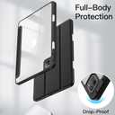 JETech Case ONLY for iPad Pro 11 Inch (2022/2021/2020/2018) with Pencil Holder, Clear Transparent Back Shell Slim Stand Shockproof Tablet Cover, Auto Wake/Sleep (Black)