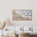 CHDITB Coastal Ocean Wave Canvas Wall Art,3D Textured Sculptural Wall Decor