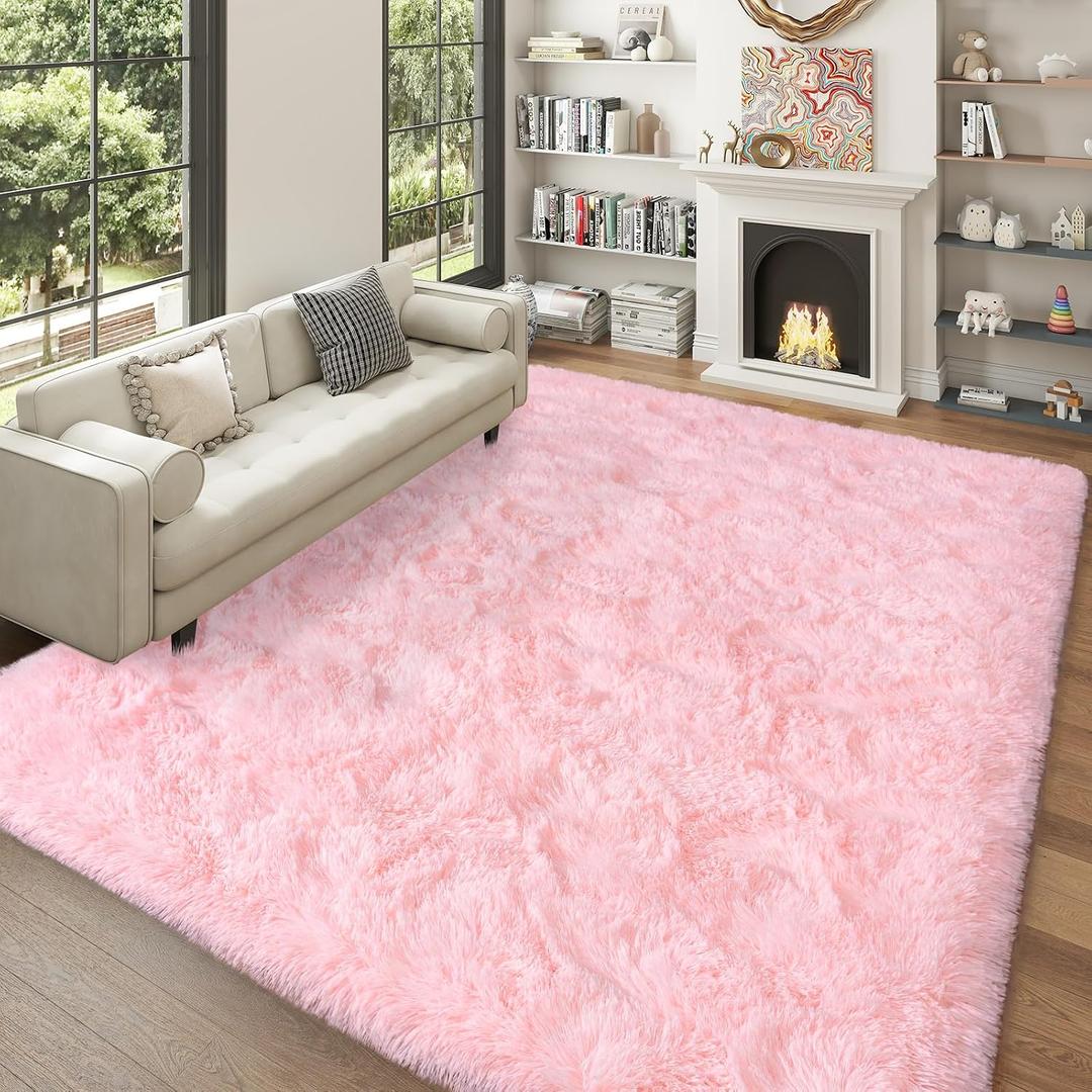 Dssimo Super Fluffy 6x9 Rug for Bedroom, Modern Shag Pink Area Rugs, Soft and Cozy Plush Large Carpet for Kids, Girls Boys and Teens Decorations for Living Room Dorm Nursery Classroom