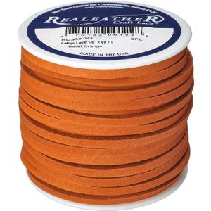 Realeather Latigo Lace Spool, 1/8" x 50', Burnt Orange