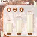 18 Pcs Ivory Pillar Candles Bulk SetHurricane Candles3 Different Lengths 2 x 3/4/6 Inch (6 Each)Dripless Unscented SmokelessGives You a Better Atmosphere When Organizing an Event Party.