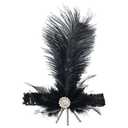 Elegant Black Charleston Feather Headband - 11.5 x 6.75" - Vintage Flapper Accessory - Unique & Durable Design - Perfect For Roaring 20s Parties, Weddings, Events & More, Pack of 1