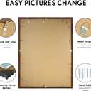 Hongkee 24x32 Poster Frame, Rustic Brown Wood Style, Wall Mounting