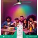 Ceiling Fan Lights with Backlight,Ceiling Fans with Light and Remote,Easy-to-Install,Flush Mount,Reversible, 3CCT/RGB,Dimmable, Ceiling Fans for Bedroom,Indoor/Outdoor Use. (42 inch)