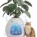 Plant Litter Box Egg-Shaped, Hidden Cat Litter Box Enclosure - Secret Small Litter Box Furniture with Two Interchangeable Top, for Living Room Corner