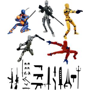 (Assembly Completed) 5 Packs Dummy13 Action Figure Set, 3D Printed ActionFigure Toy Gifts for Kids, Dummy 13,Robot 13 Action Figure Full Body Mechanical Doll Christmas Birthday Gift for Boys Girls