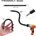 17Pcs Flexible Drill Bit Extension, Include 3Pcs Rotatable Socket Adapter 2Pcs Hex Shank 105 Right Angle Drill Attachment 10 Short Screwdriver Bits 90 Angled Bits and Bendable Extension