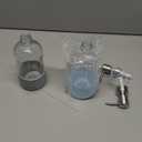 16 oz Hand and Dish Soap Dispenser Set for Kitchen and Bathroom, 500ml Clear Glass Soap Dispenser with Stainless Steel Pump, Non-Slip Silicone Sleeves, Labels - 2 Pack