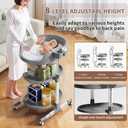 Diaper Changing Station, Portable Changing Table for Baby, Diaper Changing Table with Storage Drawers, Waterproof Baby Changing Station with Wheels and Adjustable Height for Newborn Infant (Grey)