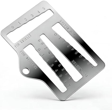 Honkador Universal Key Gauge Tool for Kwikset, Weiser, Weslock Locks, Master Key Decoder & Lock Pick Alignment, Professional Locksmith Measuring Tool, 1-Pack