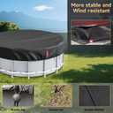 LXKCKJ 15 Ft Round Pool Cover, Solar Pool Covers for Above Ground Pools, Summer Pool Cover Protector with Cover Accessories, PE Tarp Ideal for Waterproof and Dustproof (Black)