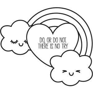 Children Do or Do Not Uplifting Quote Wall Decal Decoration No Try Quotes Cute Rainbow Happy Adorable Clouds Smiling Lasts Years and Easily Removable - Size: 30 in(W) x 21 in(H)