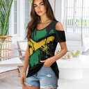 Women's Cold Shoulder Tops Summer Soft Short Sleeve V Neck T Shirts Basic Tees Trendy Sexy Going Out Blouse S-2XL (Black, XL)