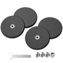 Magnetpro 4 Pieces Strong Rubber Coated Mounting Magnets Anti-Scratch & Anti Corrosion, Over 30 LB Adhesive Power, with 1/4"-20 Stainless Steel Thread Hole and Screw for PTZ, Camera