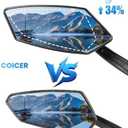 2pcs Bike Mirror Handlebar Mount 360 Adjustable, Wide Rear View Mirror Bicycle Mirrors for Handlebars with Scratch Resistant Glass, Bike Rear View Mirror for Scooter, Motorcycle, Bike Accessory