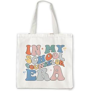 Counselor Gifts Tote Bag, Guidance Counselor Gifts, Counselor Gifts for Women, Groovy Retro Counselor Canvas Tote Bags for Women, Reusable Grocery Bags Shopping Bags