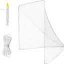 1/2Pcs 4/5/6mm 6X6X7 Heavy Duty Lacrosse Goal Net with 1/2XRandom Color Installation Tool and 2/4X49ft Lacrosse Net Lacing Rope Lacrosse Replacement Net for Lacrosse PracticeCompetition
